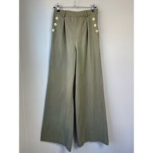 Splendid x RachelLove Sailor Wide Leg Olive Green Trouser Pants RS3C060 Small